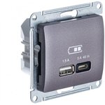 Розетка USB Glossa тип A+C 45Вт QC PD высокоскор. ЗУ механизм сирен ...