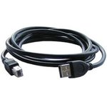 CCP-USB2-AMBM-10, Кабель; USB 2.0; вилка USB A,вилка USB B; позолота; 3м; черный