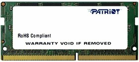 Фото 1/3 Модуль памяти SO-DIMM DDR 4 DIMM 16Gb PC21300, 2666Mhz, PATRIOT Signature (PSD416G266681S) (retail)