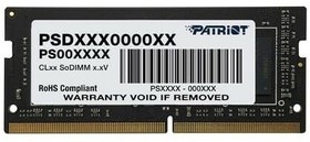 Фото 1/4 Модуль памяти Patriot DDR4 SO-DIMM 4Gb 2666МГц CL19 (PSD44G266681S)