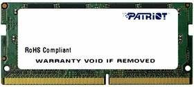 Фото 1/4 Память Patriot Memory 8GB DDR4 2400MHz SO-DIMM (pc-19200) PSD48G240081S CL17 SO-DIMM 260-pin 1.2В