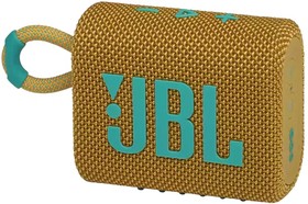 Фото 1/7 JBL GO 3 желтая Портативная акустика (1 x 4.2 Вт, Bluetooth, USB Type C, IP67, JBLGO3YEL)