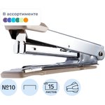 E0214, Stapler Deli PRO N10 up to 15 l.,anti-step,+ staples (1000 pcs),blister ...