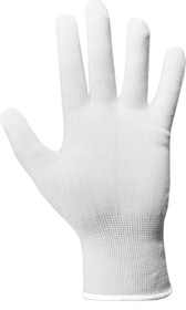 Нейлоновые перчатки белые, без доп покрытия, р9 6220