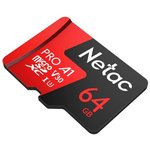 Карта памяти microSDXC UHS-I U3 NETAC P500 Extreme Pro 64 ГБ, 100 МБ/с ...