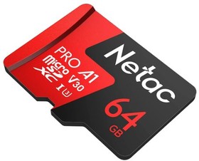 Фото 1/10 Носитель информации Netac P500 Extreme PRO 64GB MicroSDXC V30/A1/C10 up to 100MB/s, retail pack card only