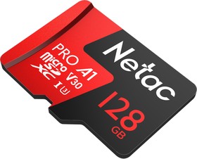 Фото 1/10 Носитель информации Netac P500 Extreme PRO 128GB MicroSDXC V30/A1/C10 up to 100MB/s, retail pack with SD Adapter