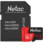Карта памяти microSDXC UHS-I U3 NETAC P500 Extreme Pro 512 ГБ, 100 МБ/с ...