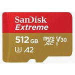 Флеш карта microSDXC 512GB SanDisk Extreme Class 10, UHS-I, W130, R 190 МБ/с ...