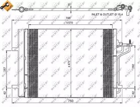 350052, NRF 350052_радиатор кондиционера!\ Ford Focus C-MAX 1.6i 16V 10 МКПП