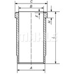 227WN6701, Гильза цилиндра MAN (D2066) d=120.00 (без уплотнительнх колец) MAHLE