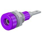 2 mm socket, flat plug connection, mounting Ø 6.4 mm, purple, 23.0060-26