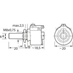 Ceramic wire potentiometer, 10 kΩ, 4 W, linear, solder lug, D 20/4W 10% 10K