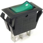 IRS-1-4C, Переключатель зеленый с подсветкой ON-OFF (10A 250VAC) SPST 3P