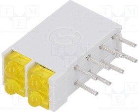 DBI02311, LED; в корпусе; желтый; 1,8мм; Кол-во диод:4; 10мА; 38°; 2,1В; 13мкд