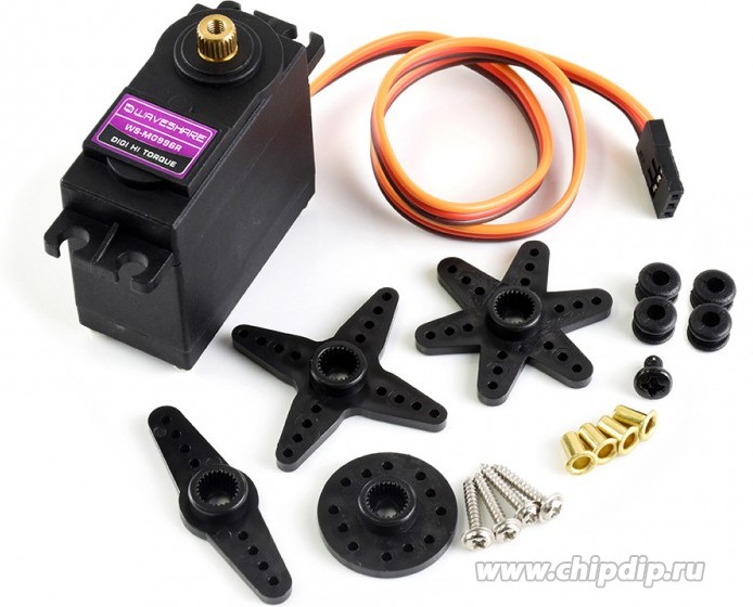 MG996R Servo, Сервопривод, металлическая шестерня, высокий крутящий момент, 11кг.см/6В