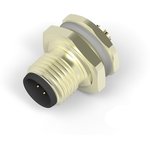 T4130012081-000, Circular Metric Connectors M12 A-code Sold Wire 8P Rear MNT Male