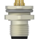 T4130012081-000, Circular Metric Connectors M12 A-code Sold Wire 8P Rear MNT Male