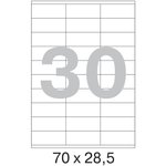 Самоклеящиеся этикетки 70x28,5 мм, 30 шт. на листе, белые, 100 л. в уп. 73638