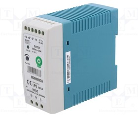 MDIN60W24, Power supply: switched-mode; 60W; 24VDC; for DIN rail mounting