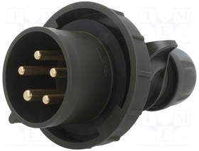 0252-6.U, Connector: AC supply 3-phase; plug; male; 32A; 400VAC; IEC 60309