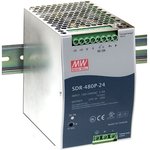 SDR-480-24, DIN Rail Power Supply, 94%, 24V, 20A, 480W, Adjustable