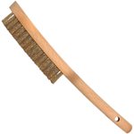 Щетка трехрядная 260мм деревянная рукоятка,