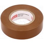 N-12 PVC TAPE 19MMX20M BROWN, Лента: электроизоляционная, W: 19мм, L: 20м, Thk ...