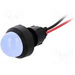 LB-D20-220DC, Индикат.лампа: LED, выпуклый, 220ВDC, Отв: d13мм, IP40, пластик