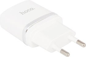 Фото 1/5 Блок питания (сетевой адаптер) HOCO C12 с 2 USB портами 2,4 A с microUSB кабелем белый