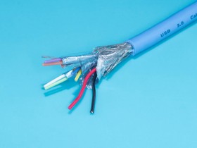 Фото 1/2 USB3.0-8C, Кабель сигнальный USB3.0 8 проводов, бухта 50 м, синий