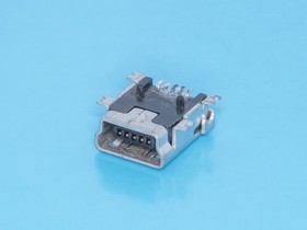 Фото 1/9 USB/M-1J, Разъем mini USB, гнездо на плату поверхностный монтаж, 5 контактов