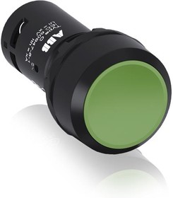 Кнопка CP1-10G-10, зеленая, без фиксации, 1NO, 1A, IP66, пластик, 22mm