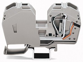 Фото 1/3 2-wire feed-through terminal, spring-clamp connection, 6.0-35 mm², 1 pole, 125 A, 8 kV, gray, 285-635