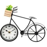 Часы велосипед с суккулентом, 280х90х220, черный Fancy48