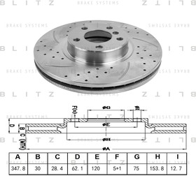 Фото 1/5 BS0272P, Диск торм.пер.вентил.перфорир.