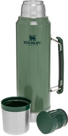 Фото 1/4 10-08266-012, Термос Stanley Classic (1 литр), темно-зеленый