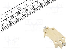 SMTU2450N-LFTR, Socket; CR2450; Batt.no: 1; horizontal,SMD; tape