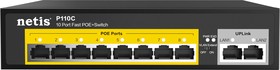 Фото 1/8 Коммутатор Netis P110C (L2) 10x100Мбит/с 8PoE+ 120W неуправляемый