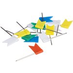 Кнопки силовые д/пробковых досок Attache ФЛАЖКИ,пластик, европ,ассор,25шт/уп