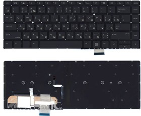 Клавиатура для ноутбука HP Elitebook 1040 G4 черная с подсветкой
