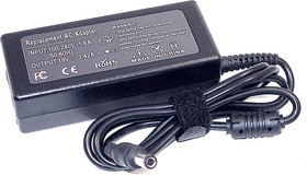 Фото 1/2 Блок питания (сетевой адаптер) для монитора и телевизора 19V 3.42A 65W 6.3x3.0 мм OEM черный, с сетевым кабелем