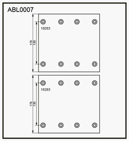 ABL0007, Накладки тормозные,комплект STD / WVA (19283/19284) HCV