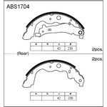 ABS1704, Колодки торм. барабан. LADA, RENAULT, MERCEDES-BENZ Largus 2012- ...