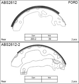 Колодки барабанные FORD FOCUS 1 1.41.8 ALLIED NIPPON ABS 2612