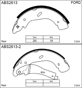 Колодки барабанные FORD Transit 2.02.4L 2000  ALLIED NIPPON ABS 2613