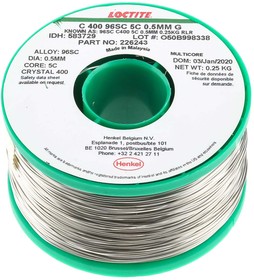 Фото 1/2 583729, Wire, 0.5mm Lead Free Solder, 217°C Melting Point