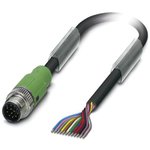 1430556, Male 12 way M12 to 12 way Unterminated Sensor Actuator Cable, 5m