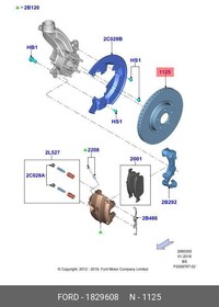 Фото 1/2 Диск тормозной передний FORD FocusIII 2.0ST/2.0TDCi/ KugaII/Toutneo Connect FORD 1 829 608