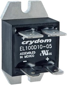 EL100D10-24N, Solid State Relay - 21-27 VDC Control Voltage Range - 10 A Maximum Load Current - 3-100 VDC Operating Voltage Ran ...